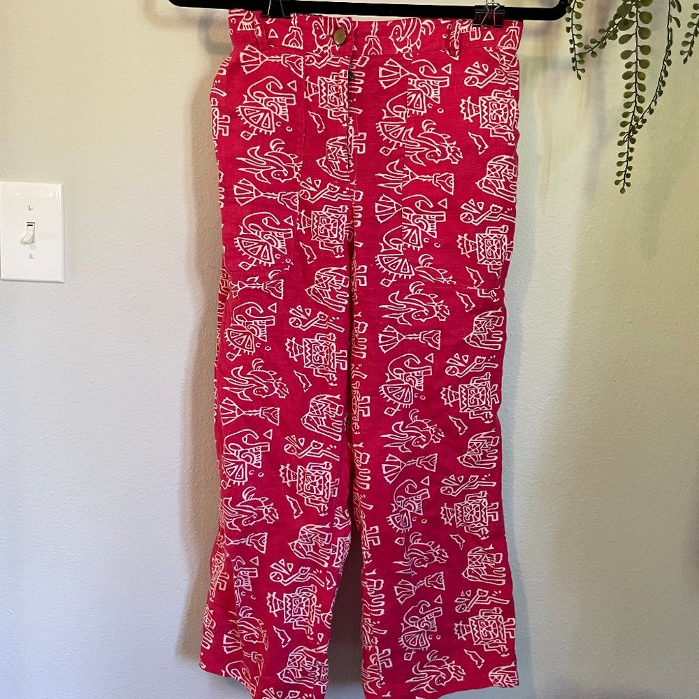 2000s Hot Pink Tribal Capris